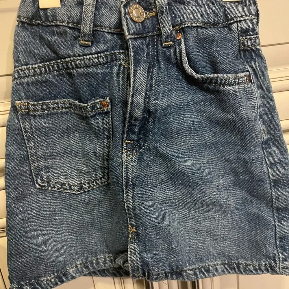 ZARA DENIM PAPERBAG SKIRT SZ 7